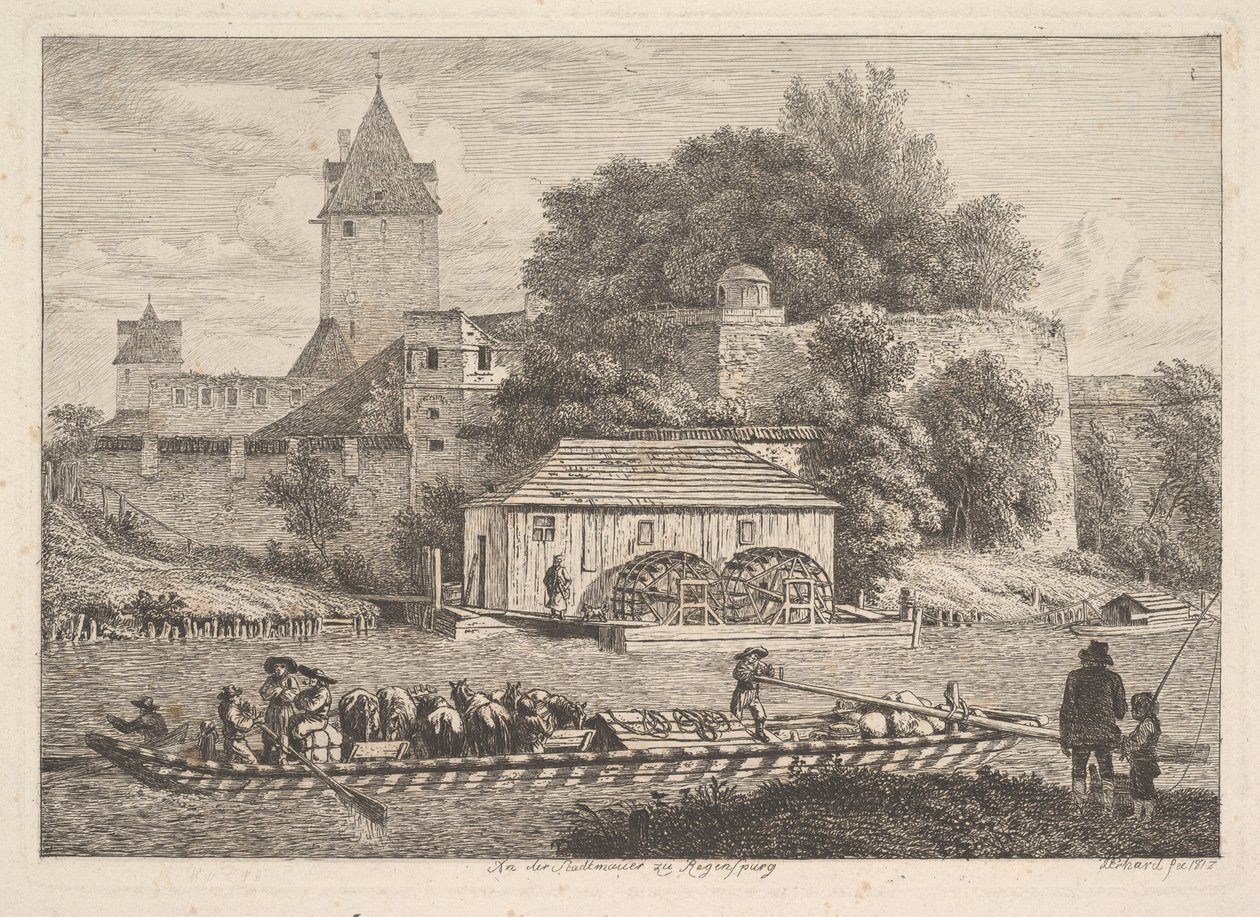 Le mura della città di Regensberg, 1817 da Johann Christian Erhard