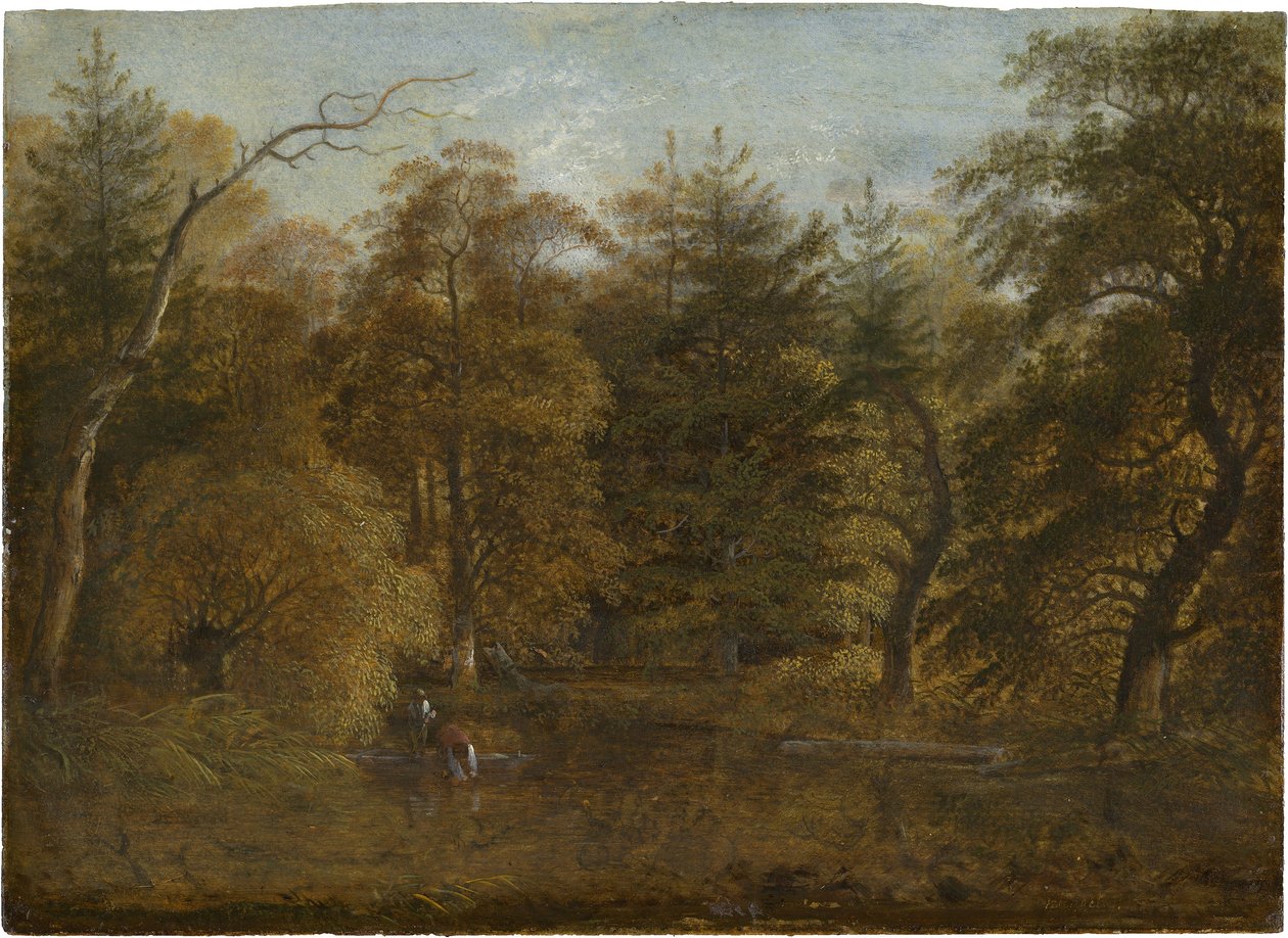 Paesaggio forestale con laghetto da Johann Christian Klengel