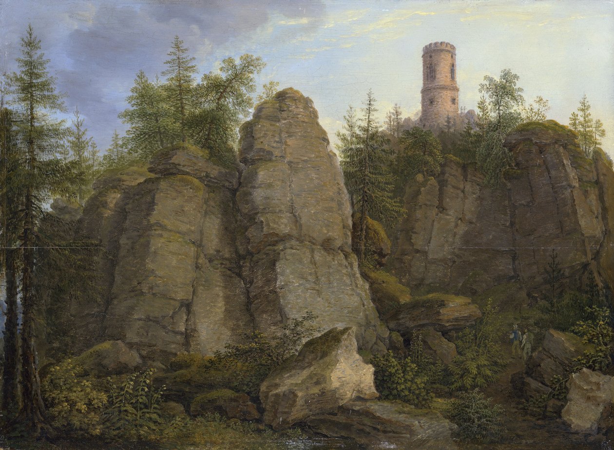 Klingstein, roccia porfirica vicino ad Aussig da Johann Christian Klengel