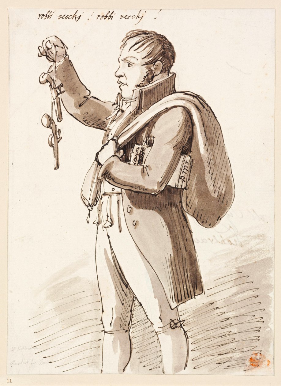 Un rigattiere che offre pistole da Johann Christian Reinhart