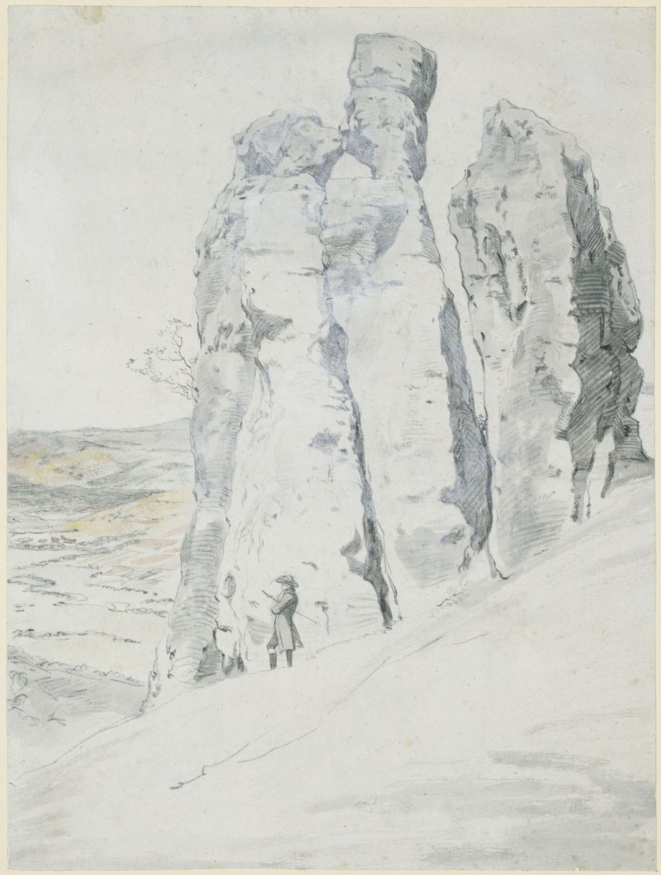 Formazione rocciosa “Monaco e monaca” nei pressi di Eisenach, in Turingia da Johann Christian Reinhart