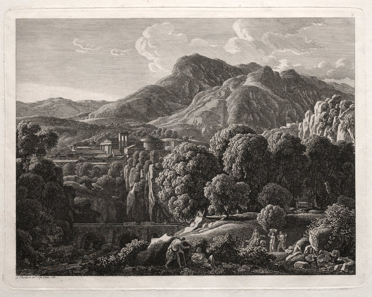 Paesaggio eroico: Paesaggio con città e fiume da Johann Christian Reinhart