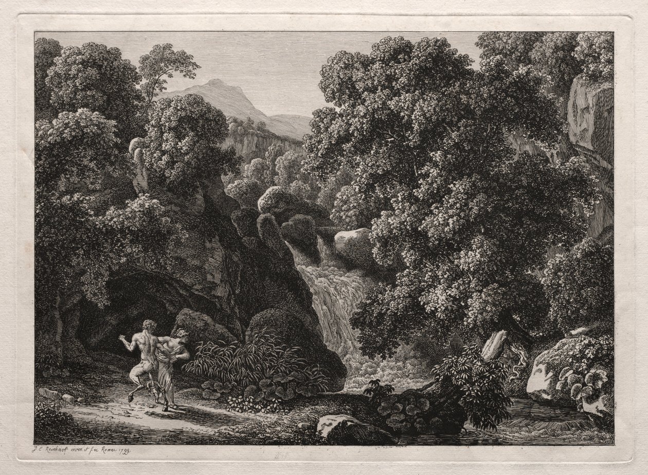 Paesaggio eroico: Il satiro e la ninfa da Johann Christian Reinhart