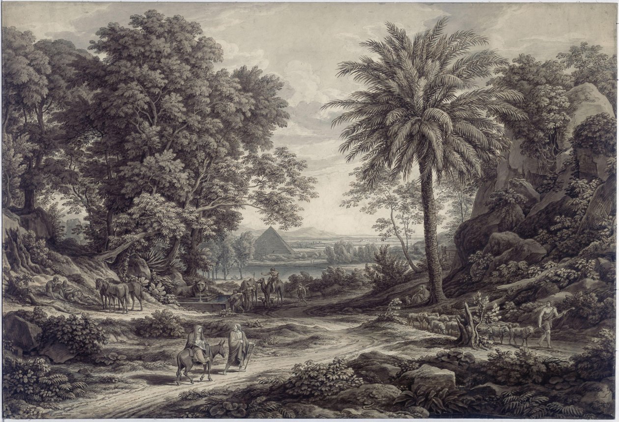 Un scenario ideale con la fuga in Egitto da Johann Christian Reinhart