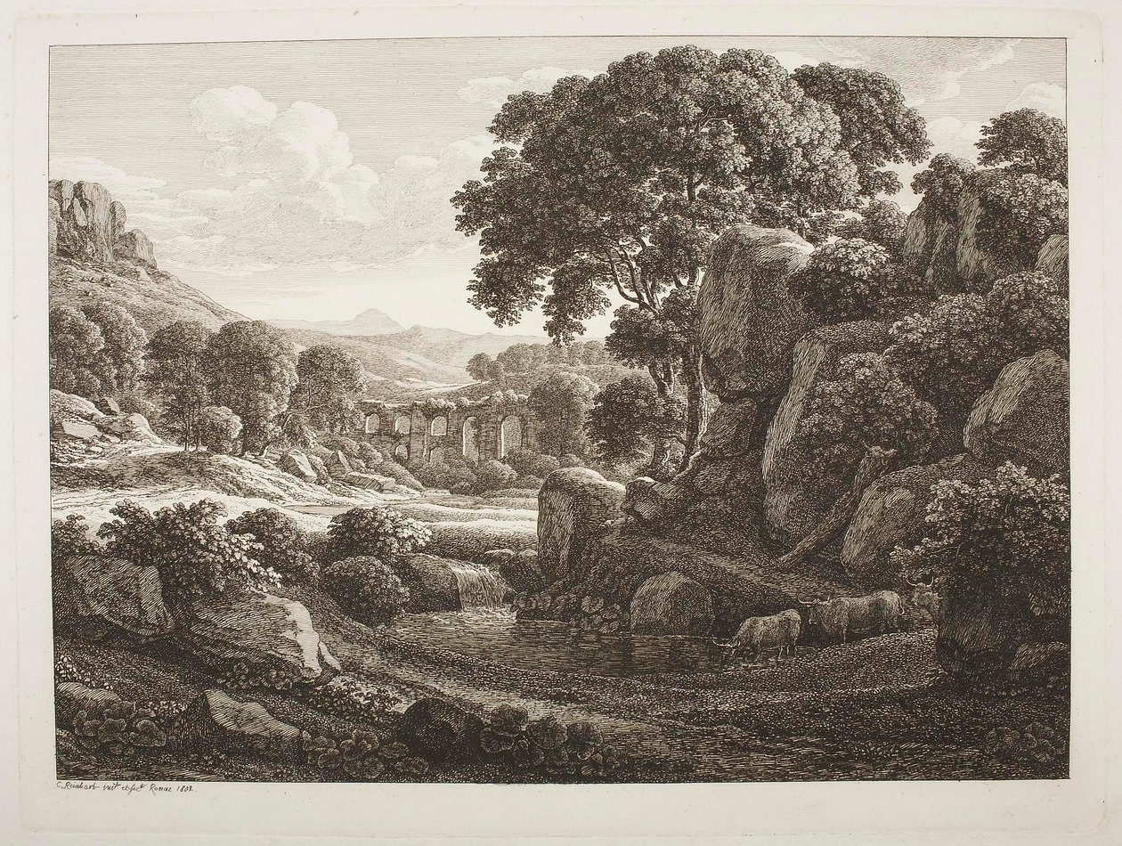 Paesaggio italiano con rovine da Johann Christian Reinhart