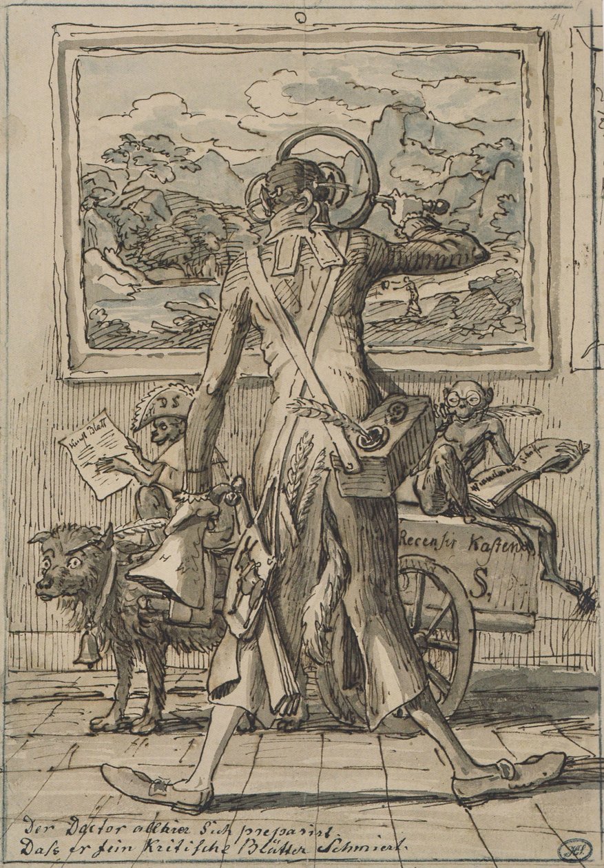 J C Reinhart Caricatura di Ludwig Schorn 1833 da Johann Christian Reinhart