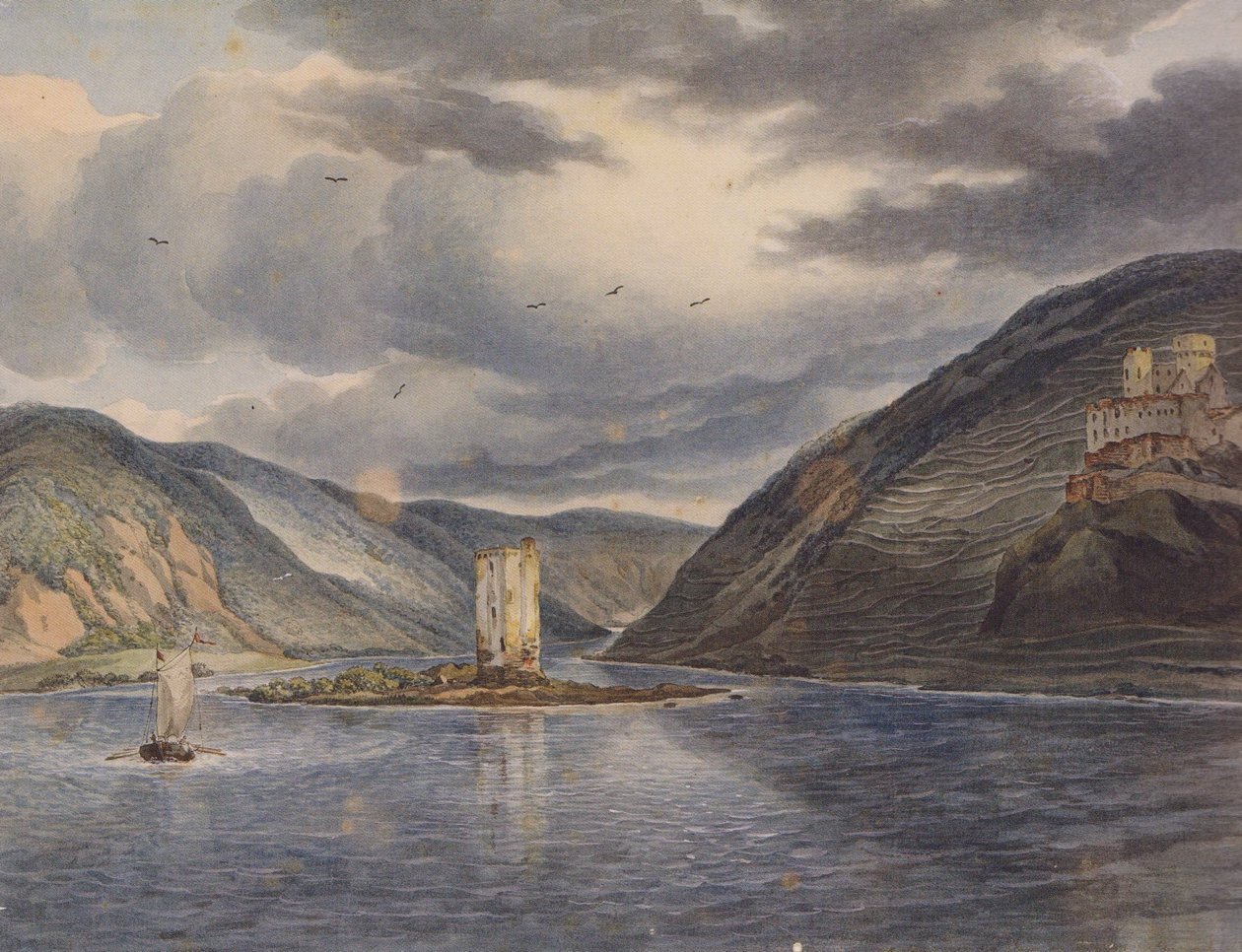J C Reinhart Mäuseturm Ehrenfels 1787 da Johann Christian Reinhart
