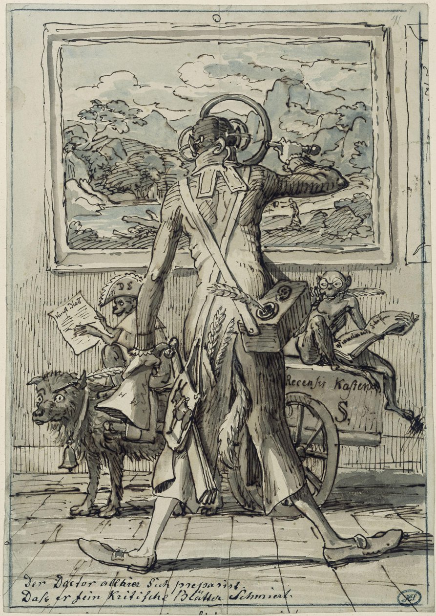 Vignetta sul dottor Ludwig Schorn a Monaco di Baviera da Johann Christian Reinhart