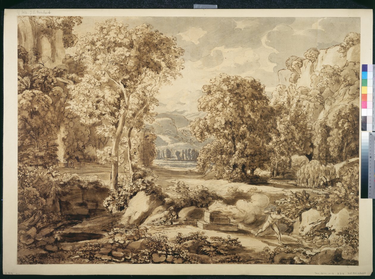 Paesaggio con le vittime di Caino e Abele da Johann Christian Reinhart