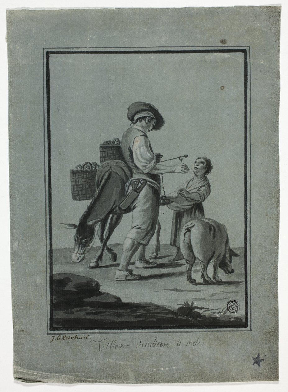 Contadino venditore di mele da Johann Christian Reinhart