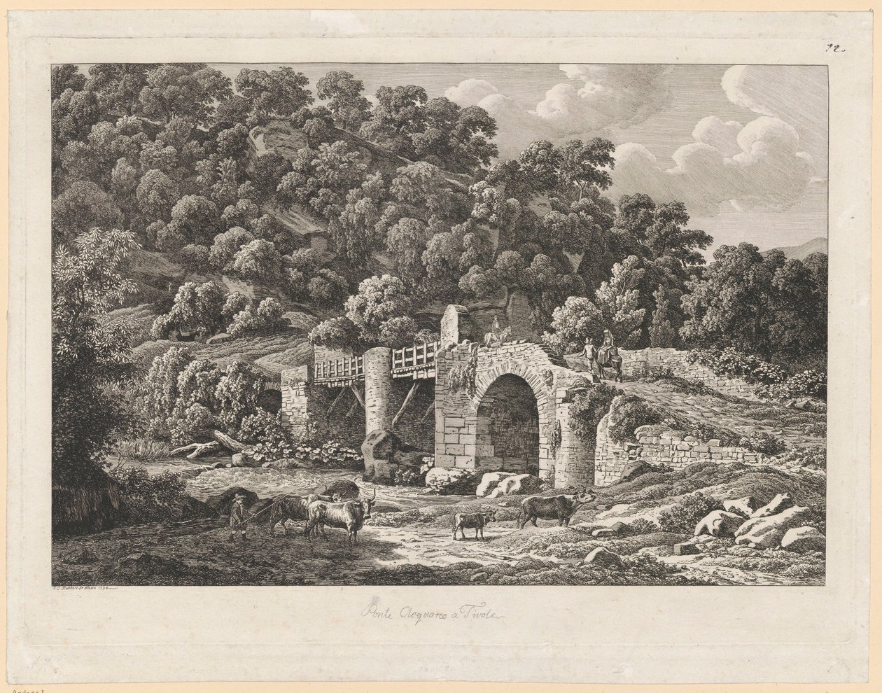 Paesaggio - Ponte Aquoreo a Tivoli da Johann Christian Reinhart