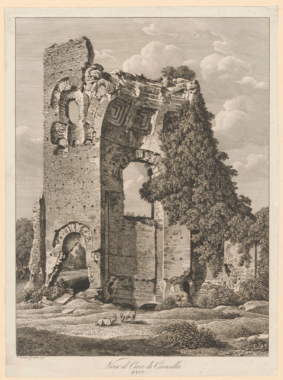 Paesaggio - Vicino al circo di Caracalla da Johann Christian Reinhart