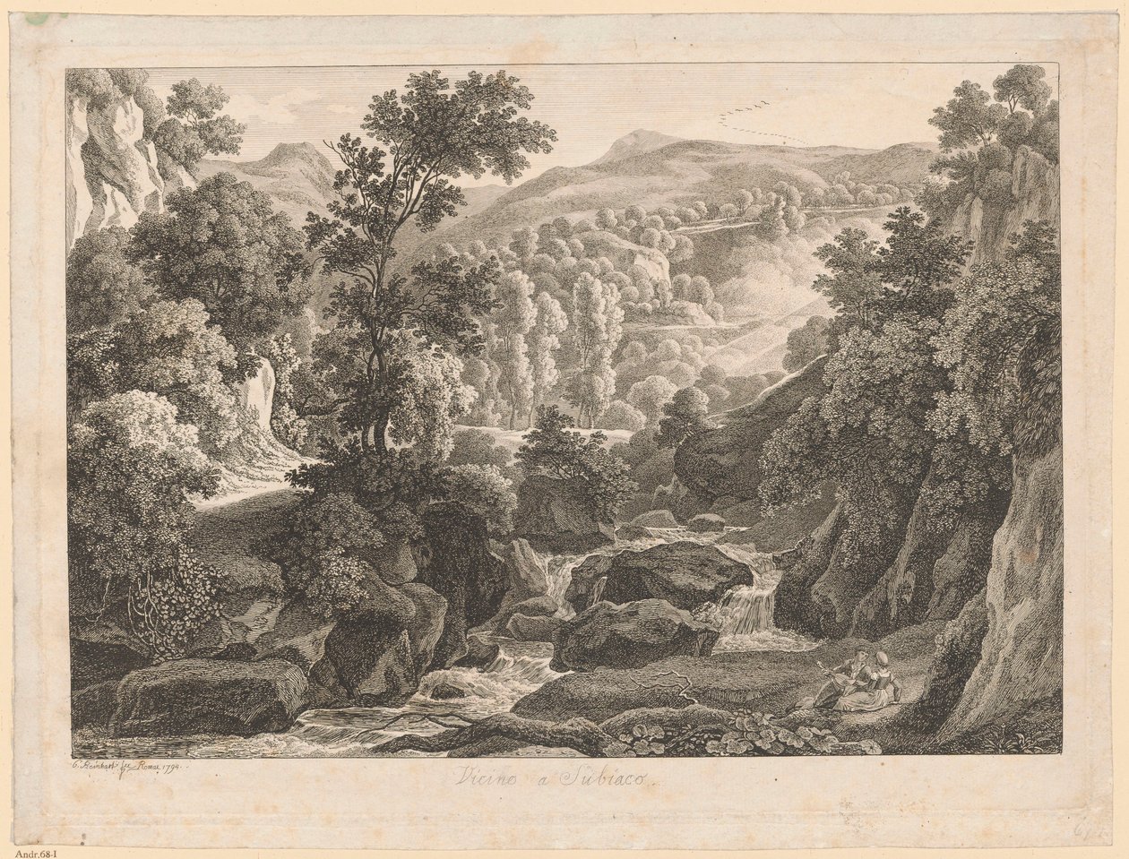 Paesaggio - Vicino a Subiaco da Johann Christian Reinhart