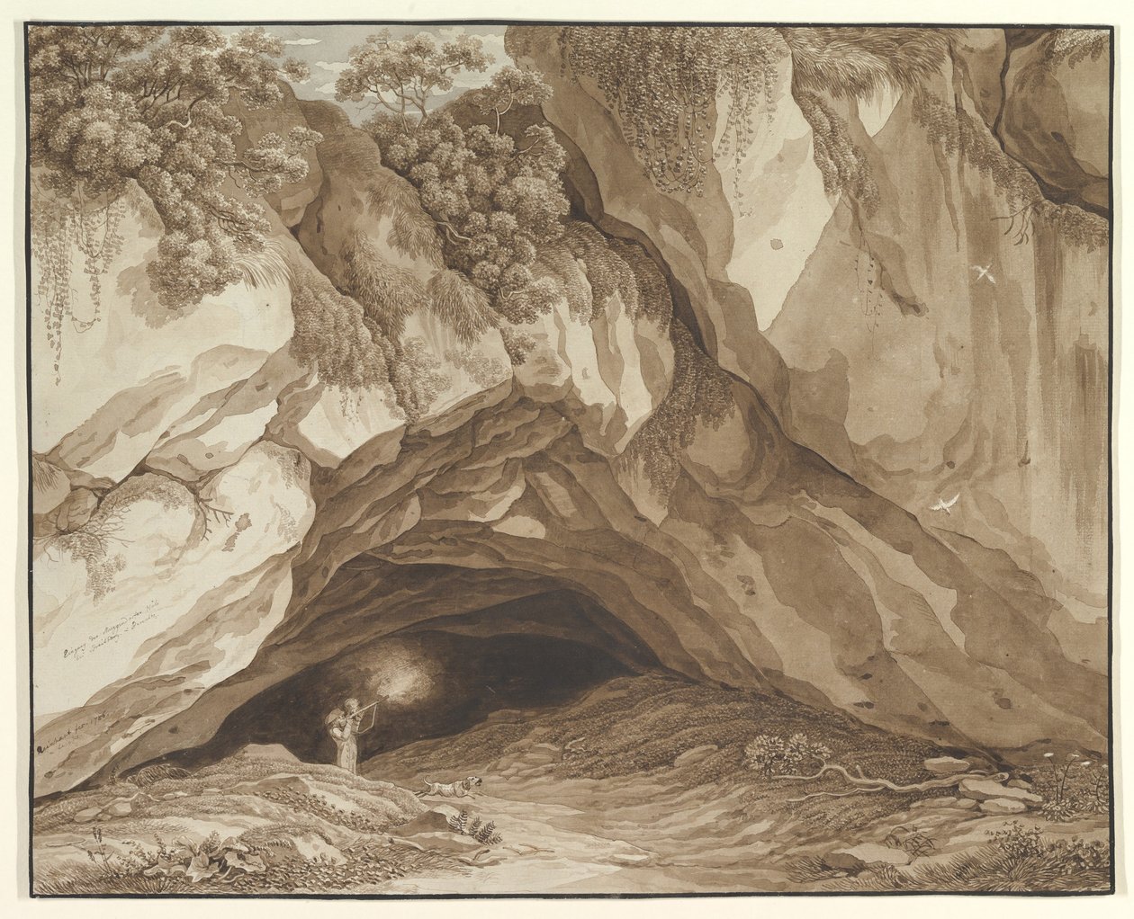 Paesaggio roccioso con cacciatori da Johann Christian Reinhart