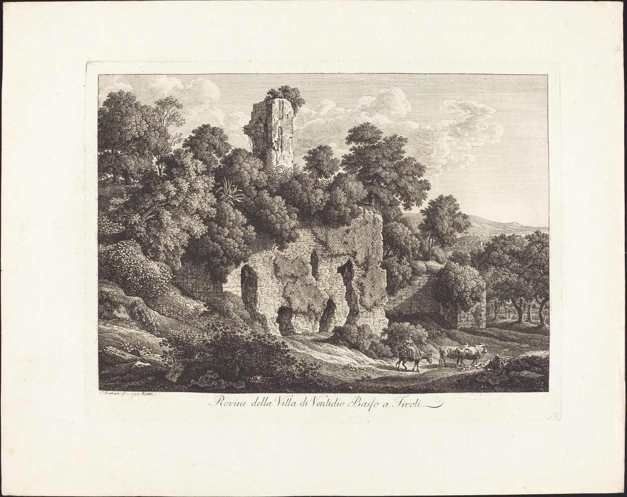 Rovine della villa di Ventidio Basso a Tivoli da Johann Christian Reinhart