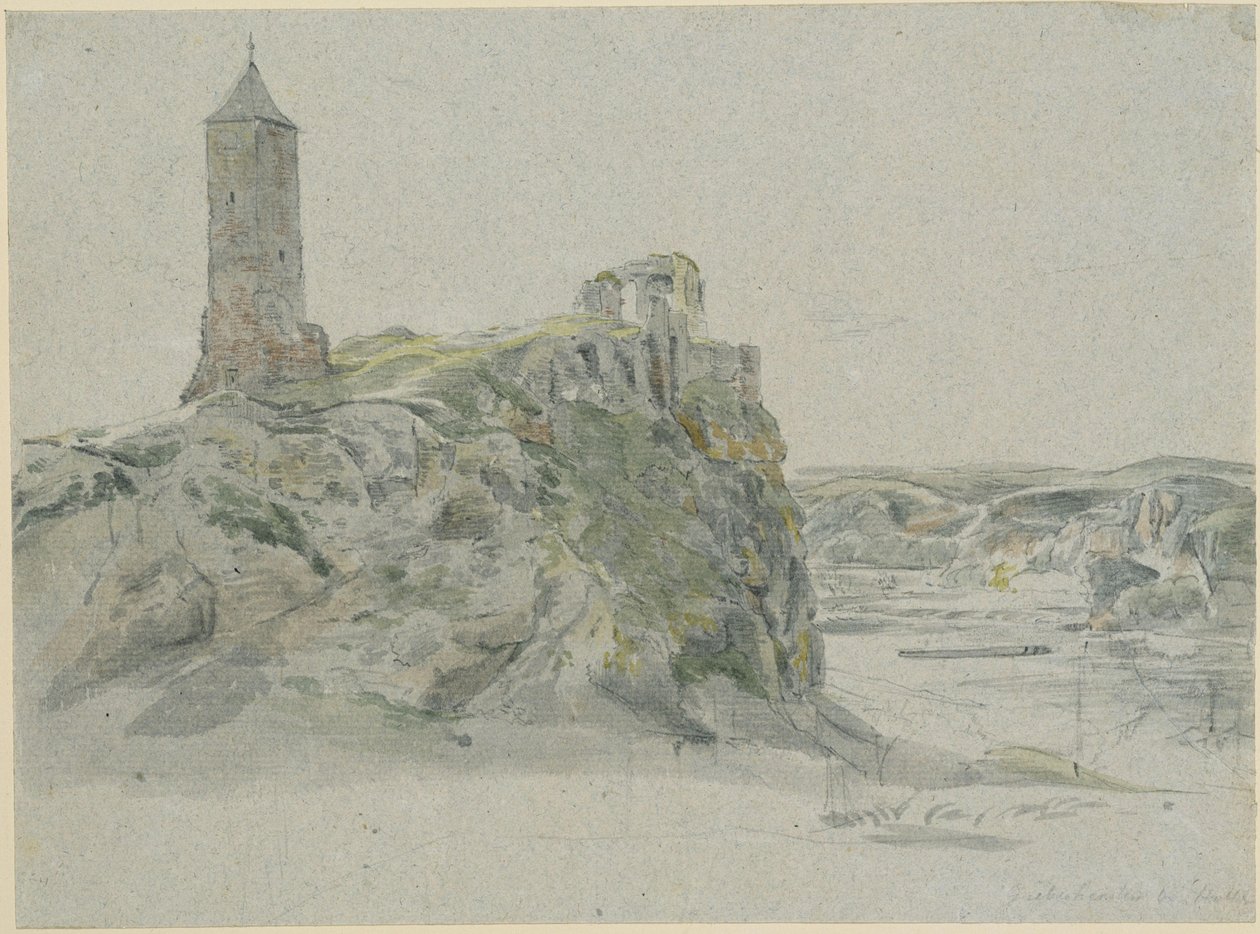 Rovine del castello di Giebichenstein nei pressi di Halle an der Saale da Johann Christian Reinhart