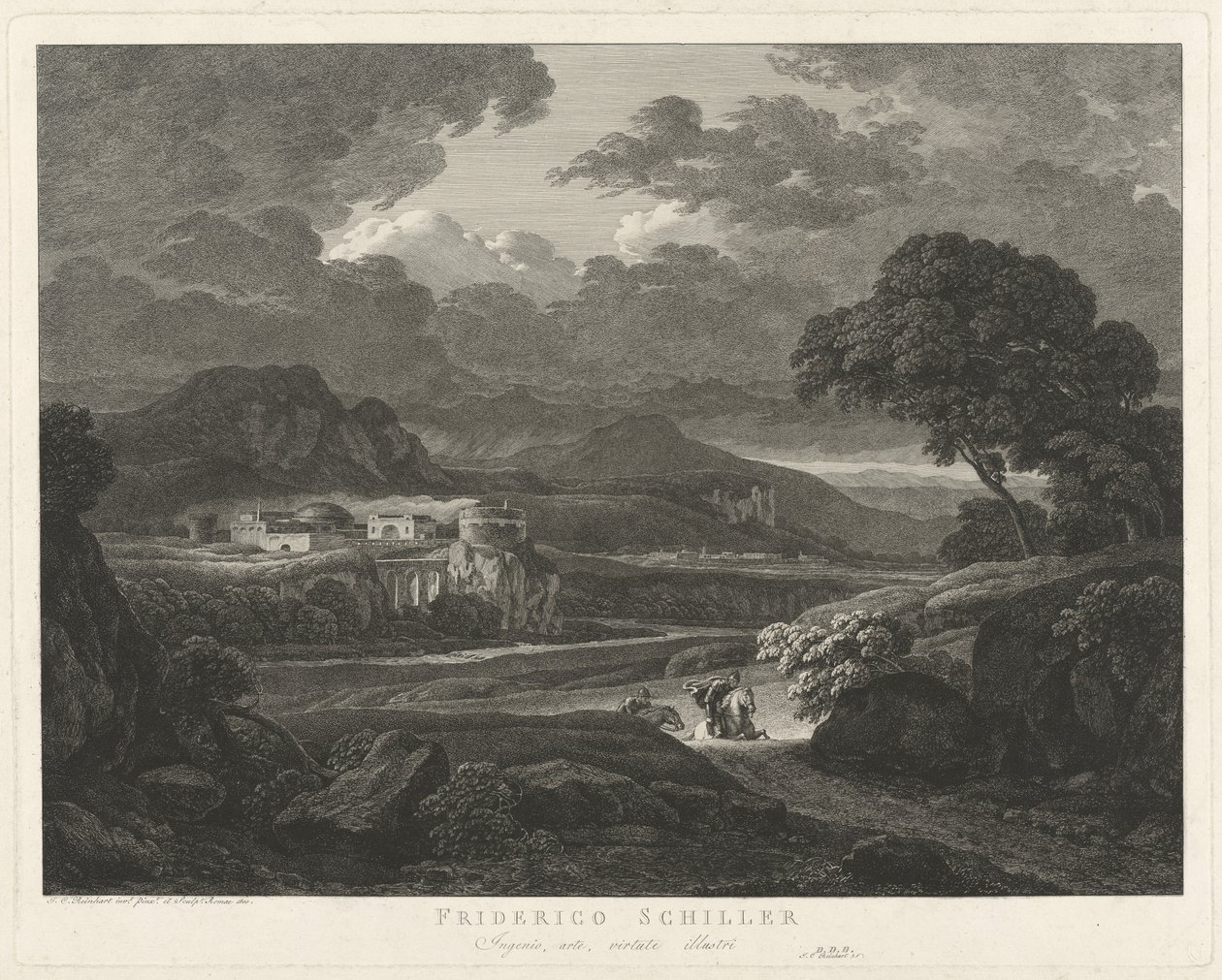 Il grande paesaggio eroico, dedicato a Schiller da Johann Christian Reinhart