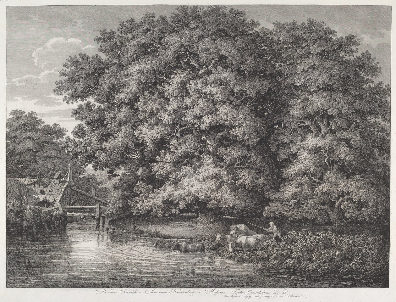 Il mulino alle grandi querce da Johann Christian Reinhart
