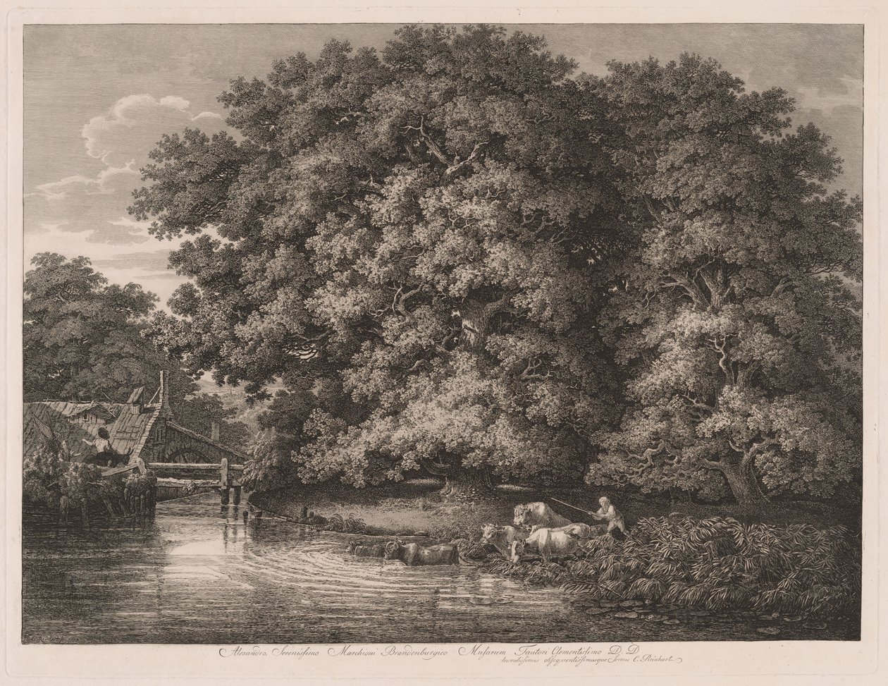 Il mulino alle grandi querce da Johann Christian Reinhart