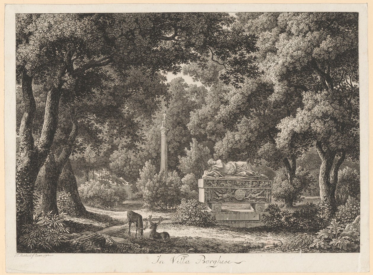Nei giardini di Villa Borghese da Johann Christian Reinhart