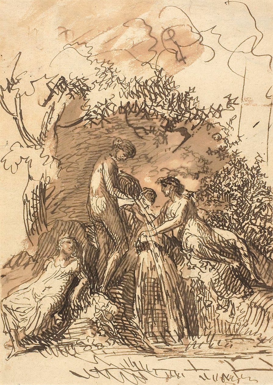 Giovani ragazze a una fontana da Johann Christian Reinhart