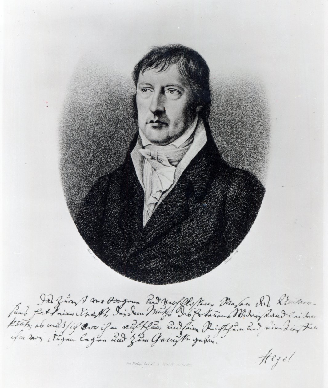 Georg Wilhelm Friedrich Hegel, inciso da F.W Bollinger, c.1825 da Johann Christian Xeller