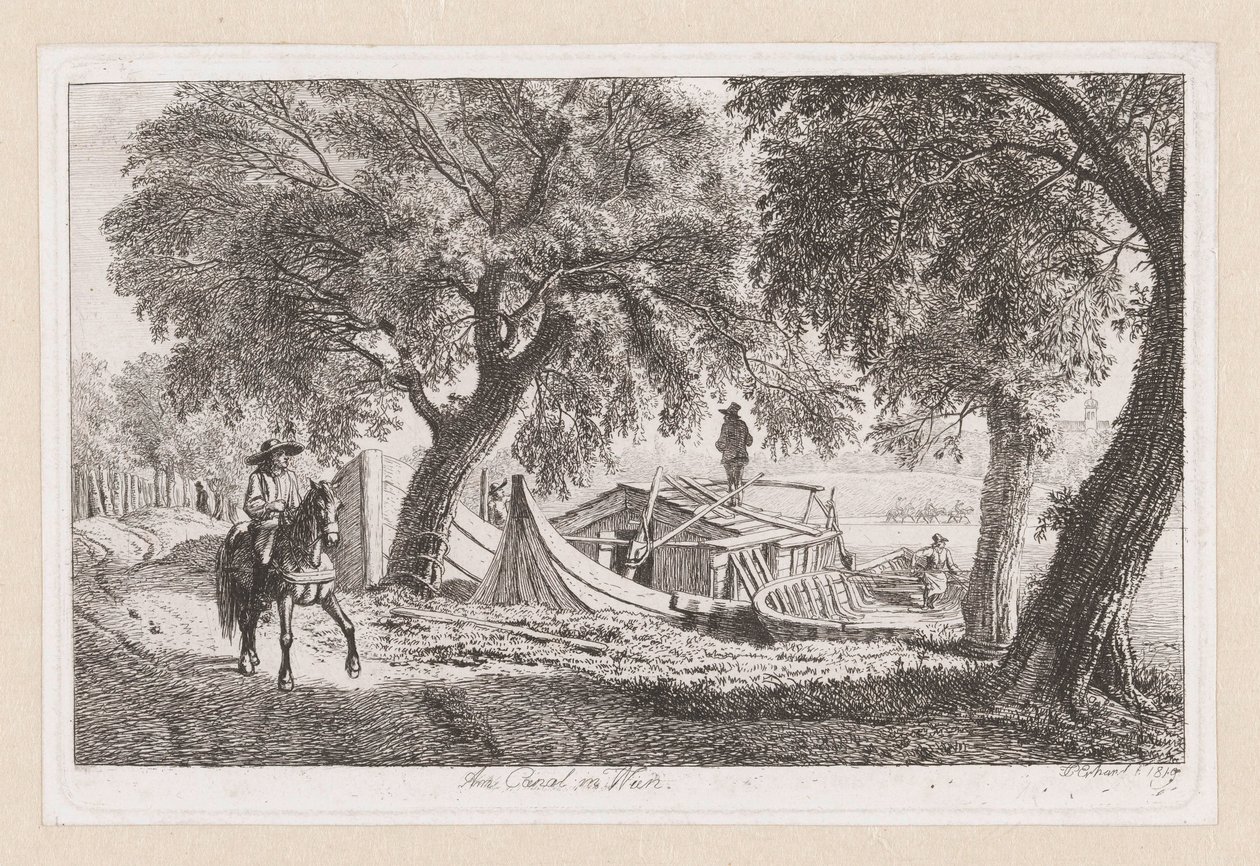 Barche ormeggiate presso un canale a Vienna da Johann Christoph Erhard