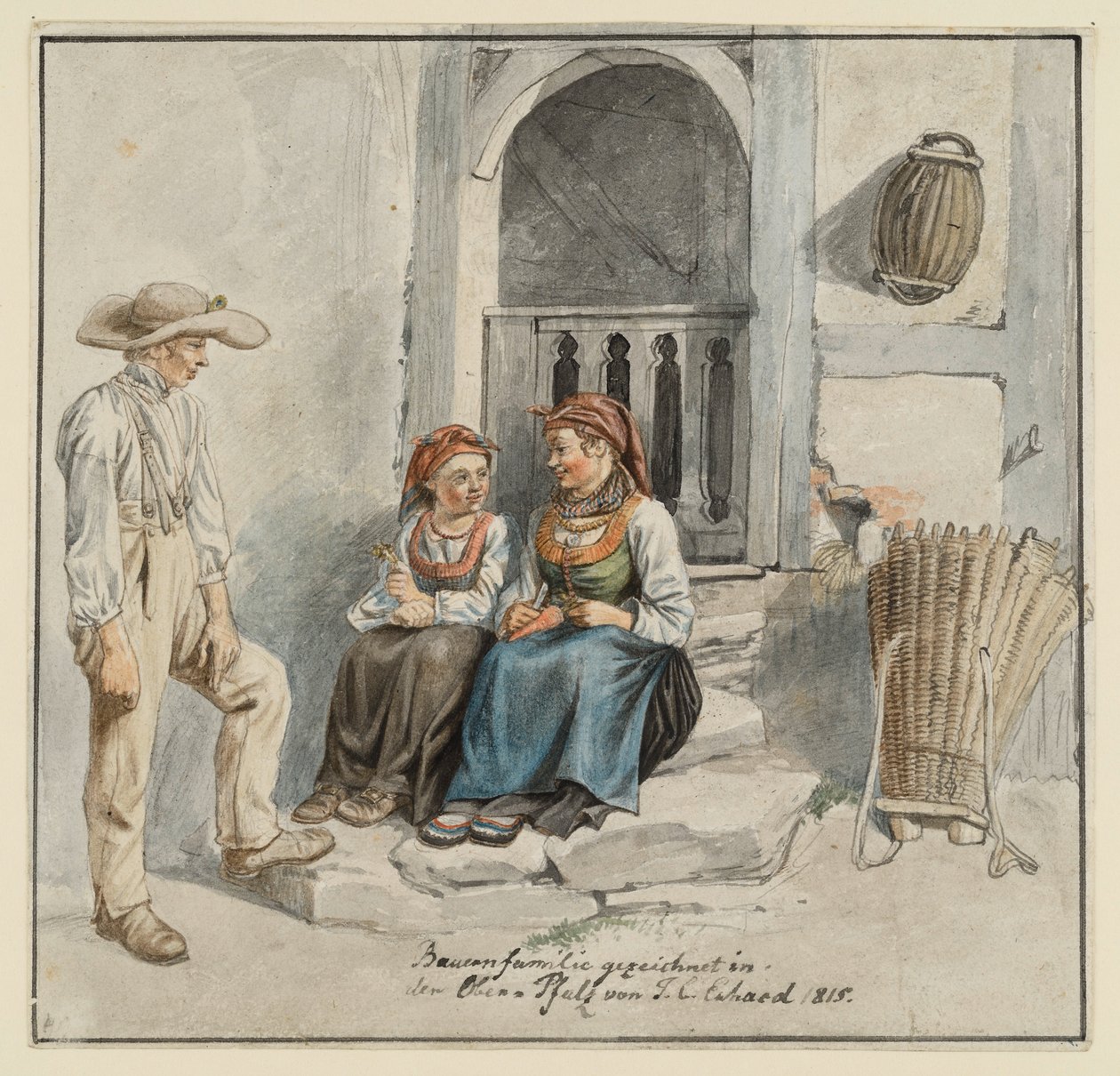 Famiglia contadina davanti alla casa da Johann Christoph Erhard