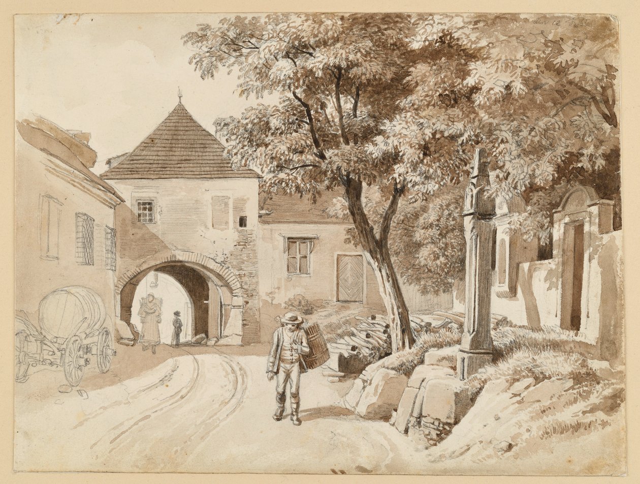 La vecchia colonna a Oberdöbling accanto alla casa Westerhauser da Johann Christoph Erhard