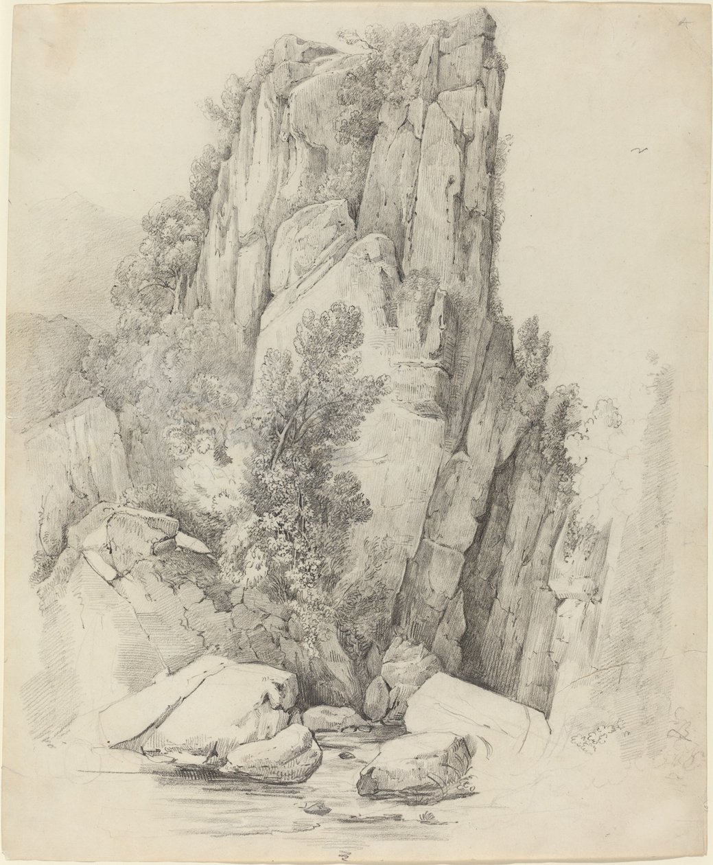 Scogliere Rocciose sopra un Torrente da Johann Christoph Erhard