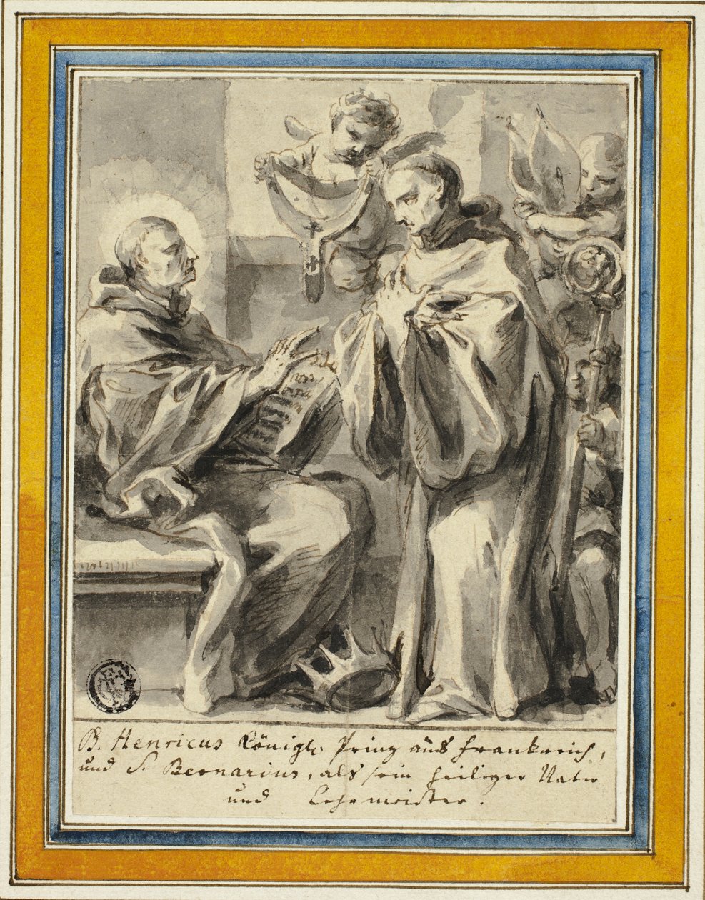 Re Enrico di Francia e San Bernardo di Chiaravalle da Johann Christoph Lischka
