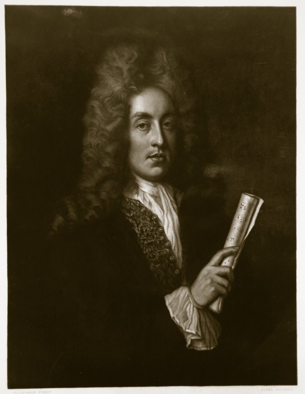 Ritratto di Henry Purcell (1659-95) inciso da George J. Zobel (1810-81) da Johann Closterman