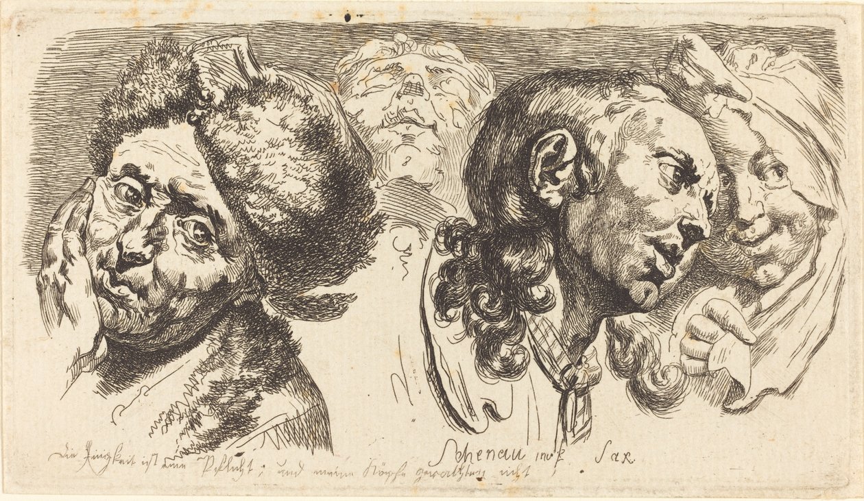 Quattro teste da Johann Eleazar Schenau
