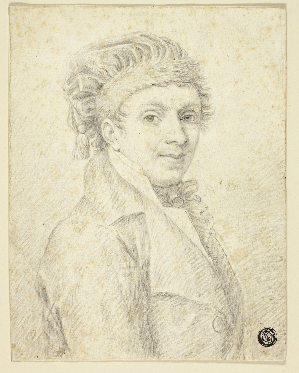 Busto di Uomo con Cappello da Johann Elias Ridinger