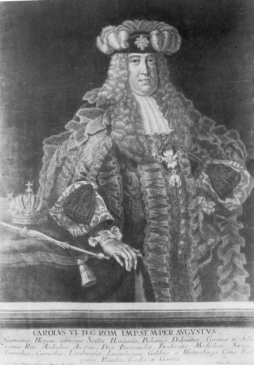 Carlo VI (1685-1740), Sacro Romano Imperatore da Johann Elias Ridinger or Riedinger