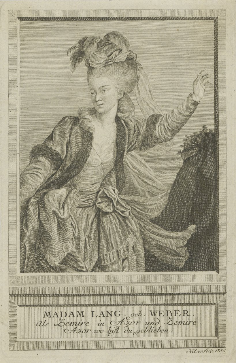 Aloisia Lange, nata Weber 1760-1839 come Zemire, 1784 da Johann Esaias Nilson