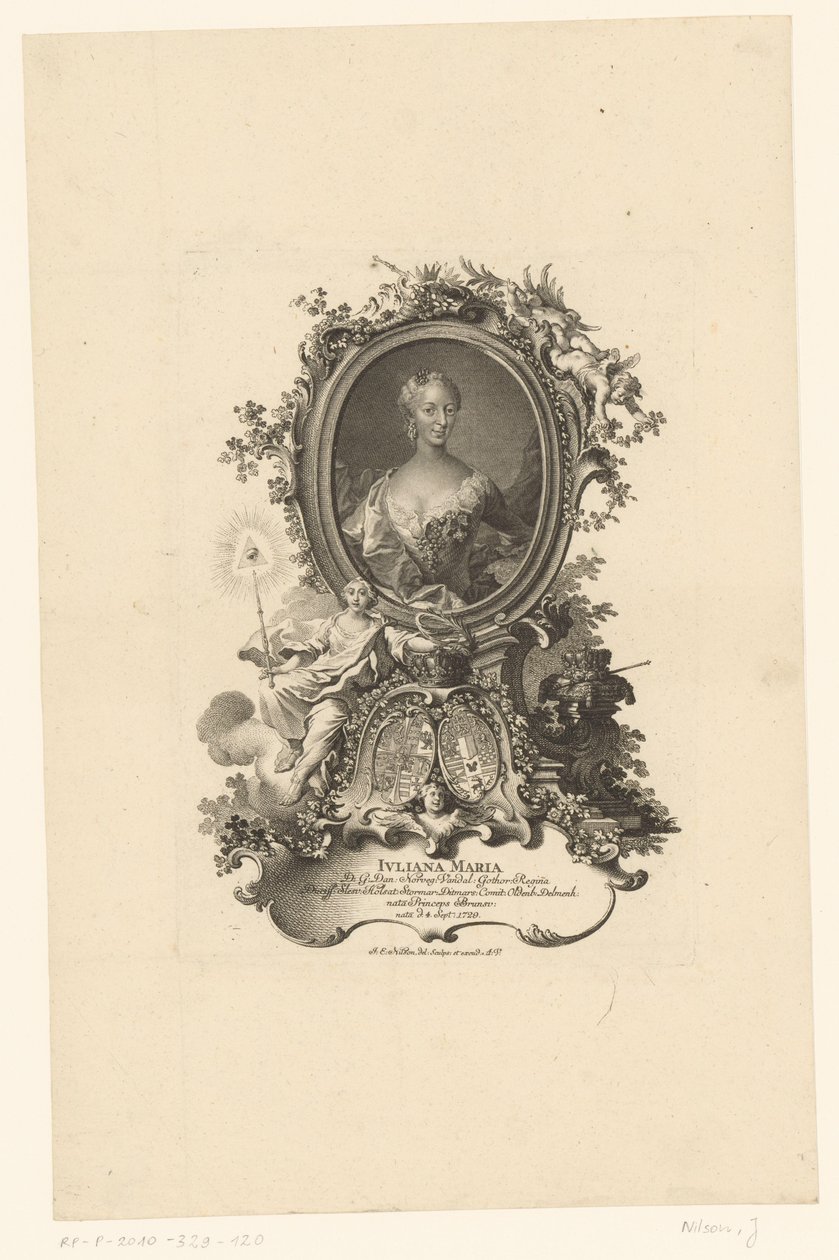 Ritratto di Juliana Maria van Sleeswijk Hollsteyn da Johann Esaias Nilson