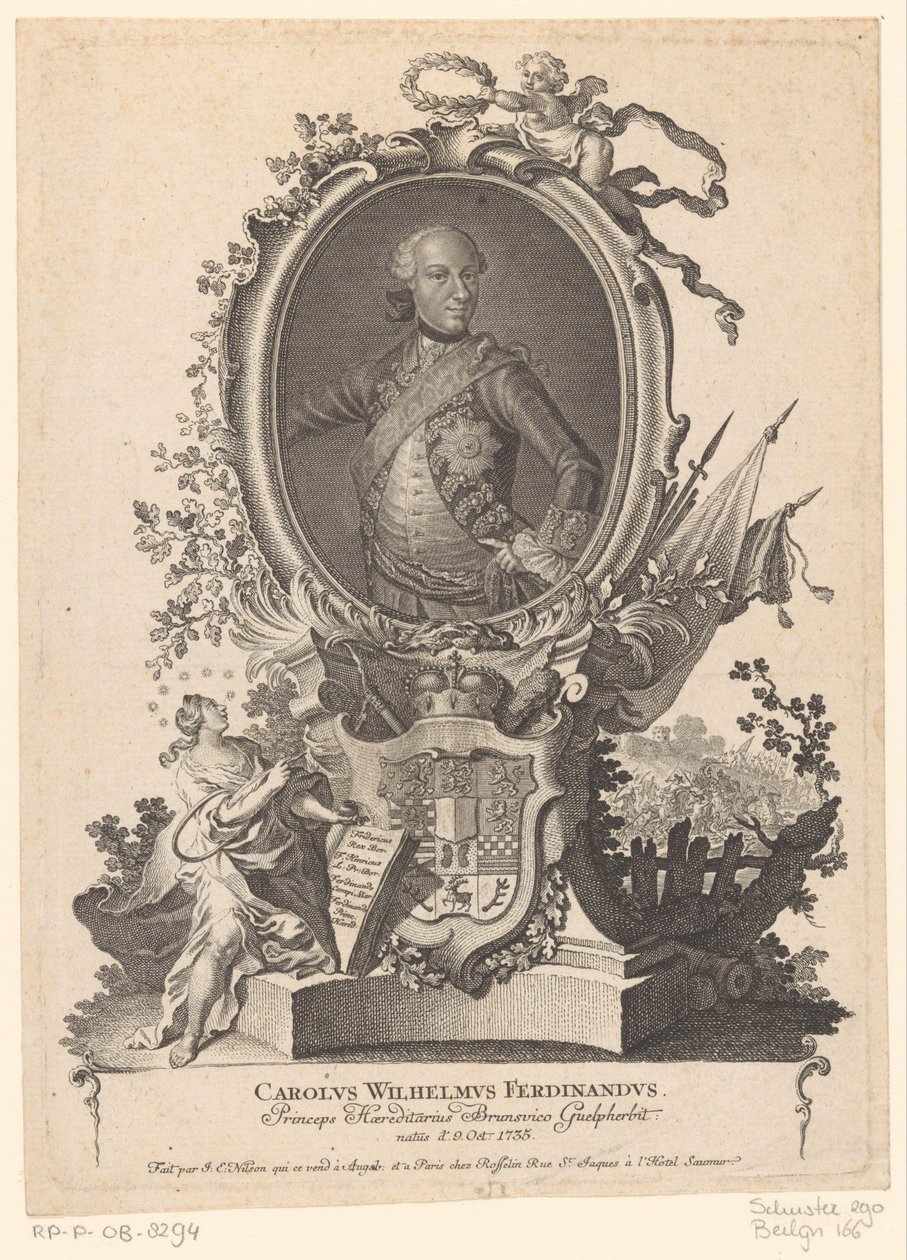 Ritratto di Carlo Guglielmo Ferdinando di Brunswick-Wolfenbüttel da Johann Esaias Nilson