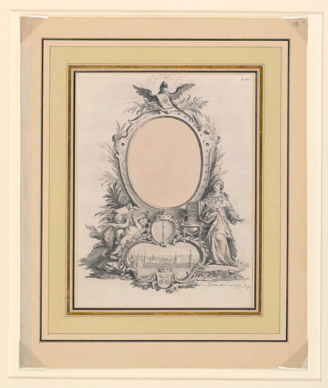 Progetto per la cornice del ritratto di Federico V, re di Danimarca da Johann Esais Nilson