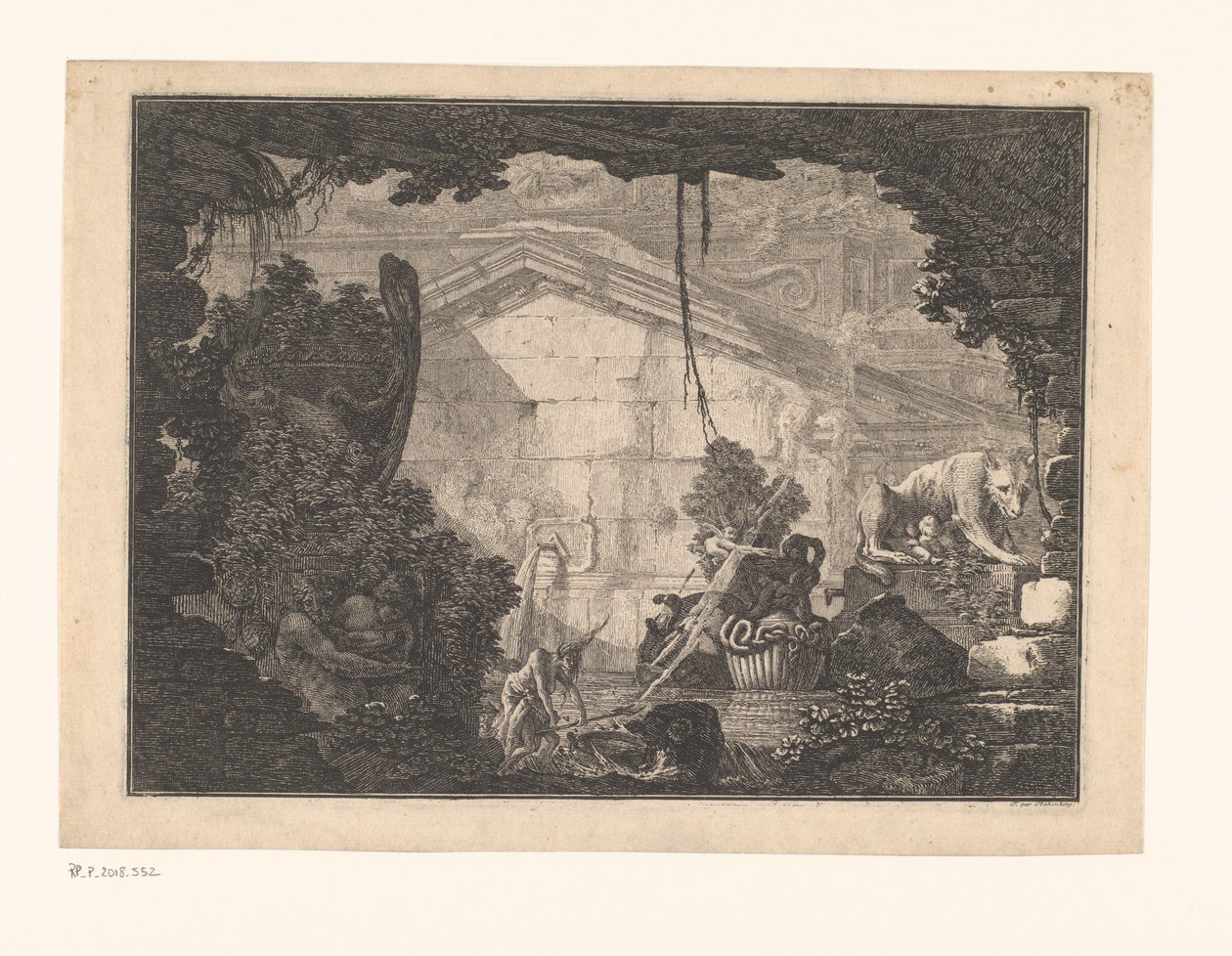Capriccio architettonico con figure da Johann Ferdinand Hetzendorff von Hohenberg