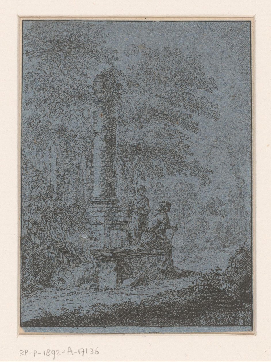 Paesaggio con rovine e due figure da Johann Friedrich Alexander Thiele