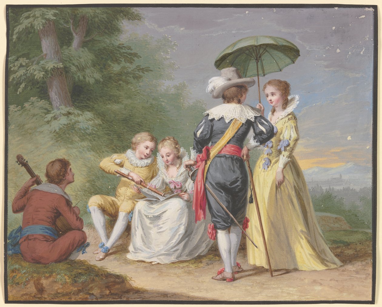 Compagnia musicale ai margini del bosco da Johann Friedrich August Tischbein