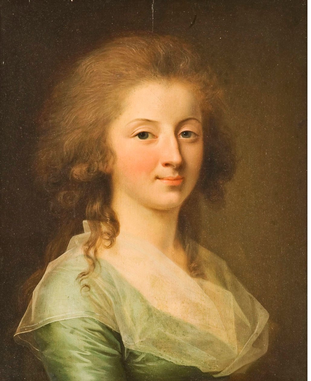 Ritratto di una giovane donna che indossa un abito verde da Johann Friedrich August Tischbein