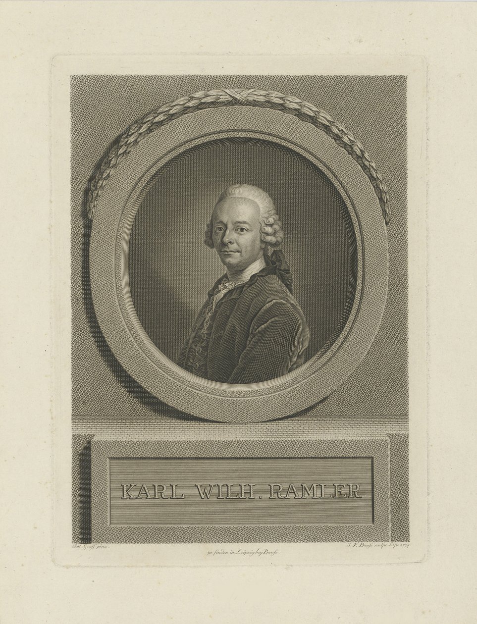 Ritratto di Karl Wilhelm Ramler da Johann Friedrich Bause