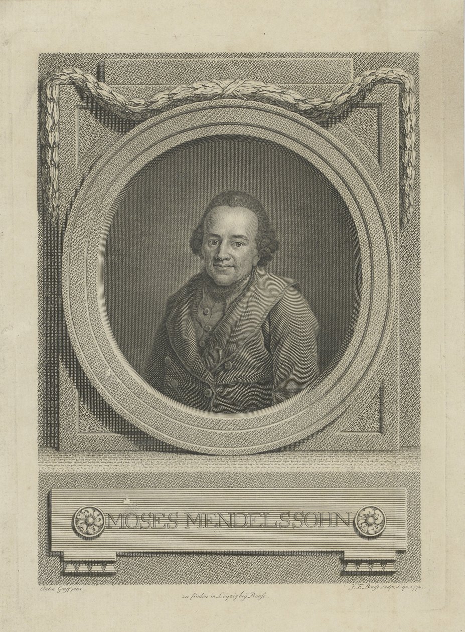 Ritratto di Moses Mendelssohn da Johann Friedrich Bause