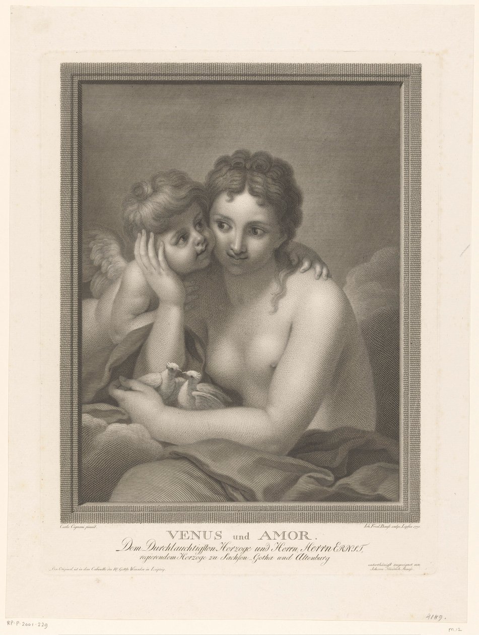Venere e Amore da Johann Friedrich Bause