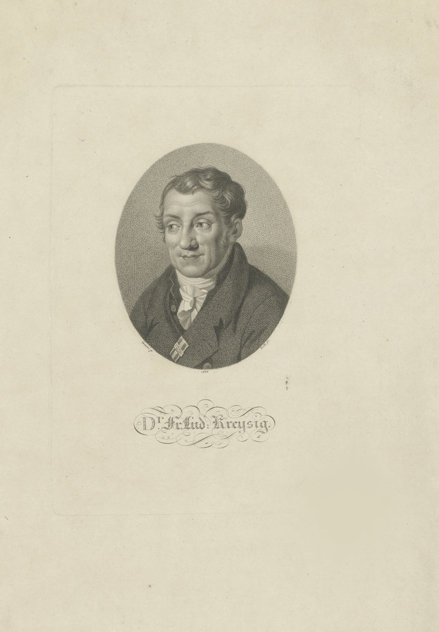 Ritratto di Friedrich Ludwig Kreysig 1770-1839, 1826 da Johann Friedrich Bolt