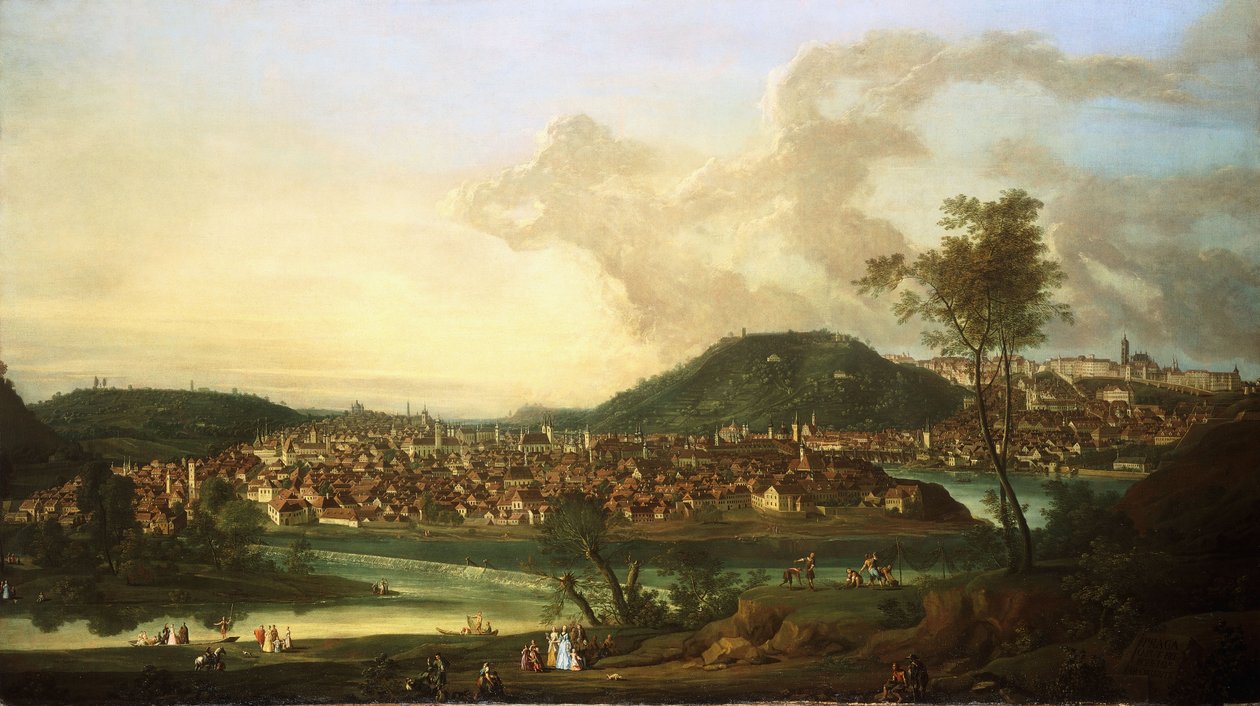 Veduta di Praga da est da Johann Friedrich Meyer