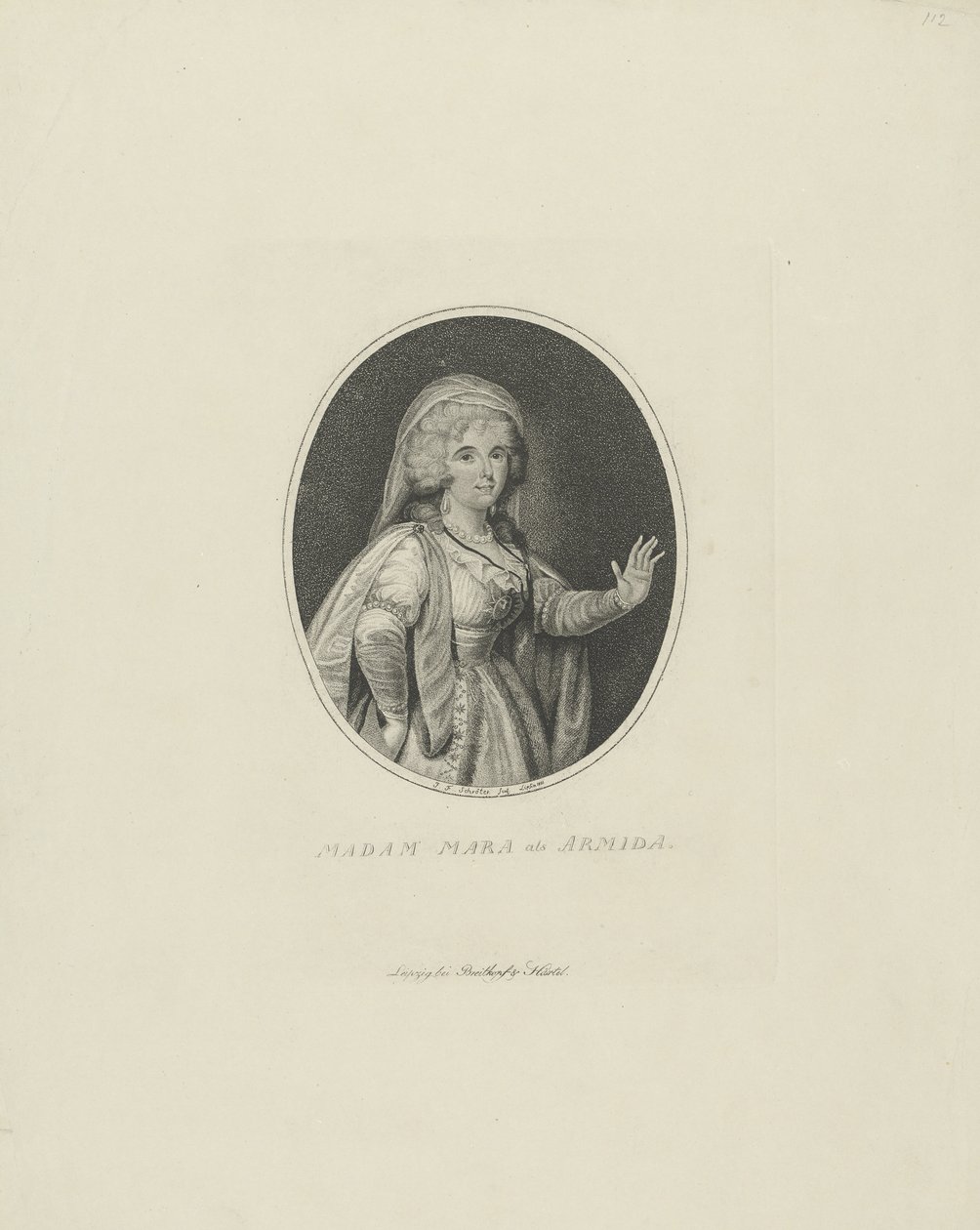 Gertrud Elisabeth Mara, nata Schmeling 1749-1833 come Armida, 1801 da Johann Friedrich Schröter