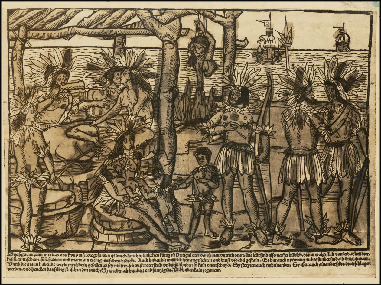 Illustrazione del 1500 dei nativi americani di Johann Froschauer da Johann Froschauer